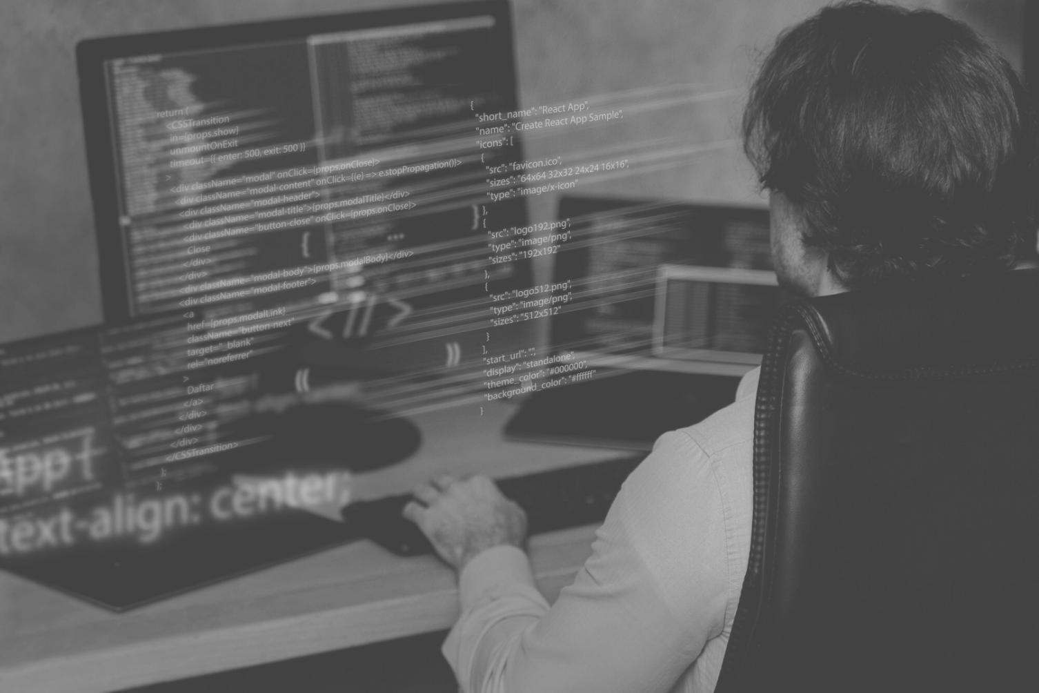 Code review meeting with technical documentation
